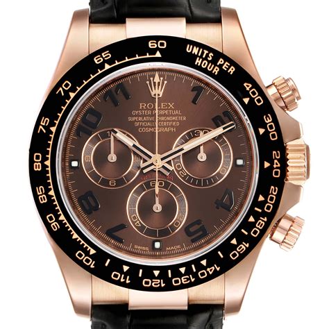 rolex chronograph rose gold ln leather|rolex 116515 watch.